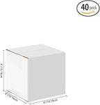 4x4x4 Small Shipping Boxes Set of 40, White Corrugated Cardboard Box for Small Business for Mailing Packaging Gifts