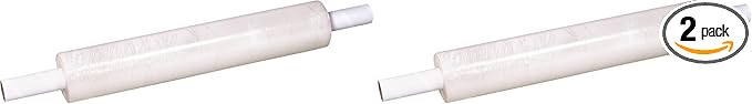 BOX USA Stretch Wrap Extra Wide Stretch Film Roll - 20 in Wide & 1000 ft long Clear Plastic Wrap with Handles for Pallet Wrapping Shipping Moving (Pack of 2)