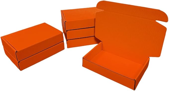 10 Pcs 11.8 x 7.9 x 3.2 inches Corrugated Cardboard Gift Boxes Recyclable Shipping Boxes for Mailing & Holidays, Wedding, Birthday, Gifts Packaging (Orange Red, 11.8 x 7.9 x 3.2")