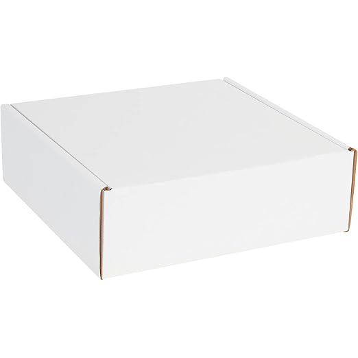 Box USA 12" Deluxe Shipping Boxes 12"L x 12"W x 4"H, 50-Pack - White Box Mailers for Packaging, Storage, Gifts or Bulk Business Orders