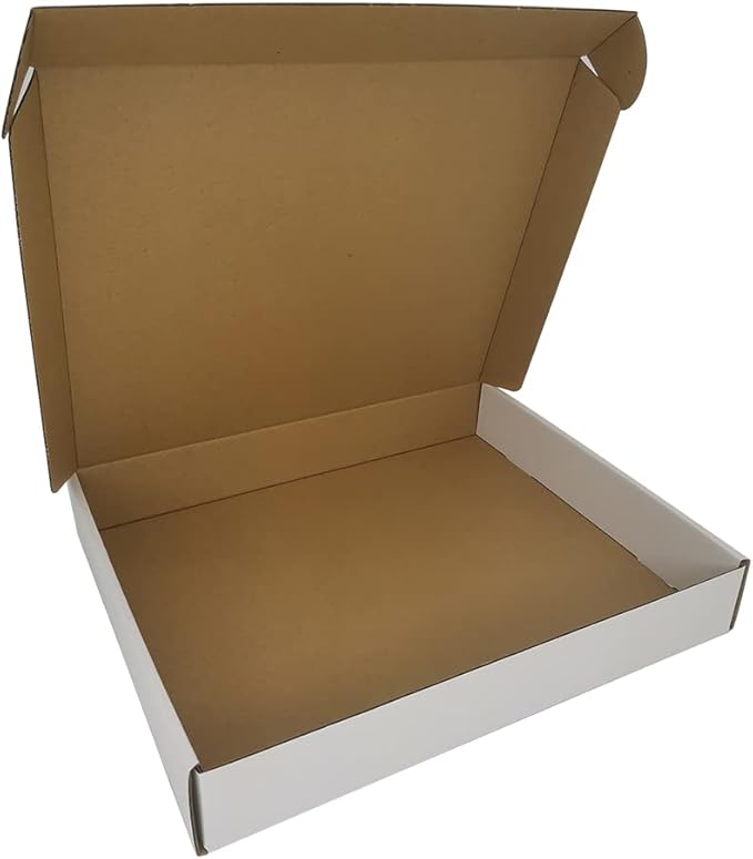 13x11x2'' Small Shipping Boxes 25 Pack, Corrugated Cardboard Mailers for Business, White (CM13112-25)