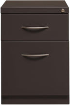 Pemberly Row 20" 2-Drawer Modern Metal Mobile Pedestal Filing Cabinet in Charcoal
