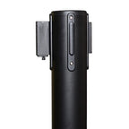 Crowd Control Warehouse CCW Series RBB-100 - Set of 2 Stanchions with Retractable Belts - 11 Foot Black/Yellow Belt, Black Post - Crowd Control Barriers