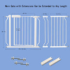 ALLAIBB Extra Wide Pressure Mount Baby Gate Auto Close White Metal Child Dog Pet Safety Gates with Walk Through for Stairs,Doorways,Kitchen and Living Room(33.86-38.58"/86-98cm)
