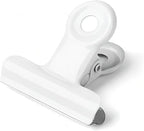Coideal White Bulldog Paper Clips, 20 Pack 2 Inch Large Metal Binder Clips Round Hinge Clamps for Food Bags, Pictures Photos, Art Crafts, Office School (50 mm)