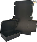 50 Pack 7x6x2'' Small Shipping Boxes, Black Corrugated Cardboard Mailers for Mailing Packaging Business (BK762-50)