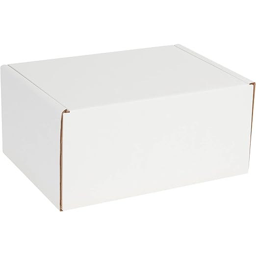 Box USA 12" Deluxe Shipping Boxes 12 1/8"L x 9 1/4"W x 6"H, 50-Pack - White Box Mailers for Packaging, Storage, Gifts or Bulk Business Orders