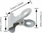 HAHIYO 1.25inch White Bulldog Clips Metal File Hinge Binder Clips Clamps Save Space Strong Spring Jaws Rock Solid Grip Book Lay Flat Deburred Edge for Hang Photos Wall Grid Dog Food 20PCS