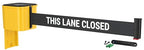 WM412 Retractable Belt Wall Mounted Yellow Crowd Control Barrier and Receiving End, 20' This Lane Closed Belt