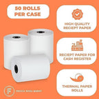 FRM 3 1/8 x 230 White Thermal Paper Receipt Rolls, Cash Register POS Receipt, POS Printer Paper, Fits All Credit Card Terminal, Receipt Paper, BPA Free