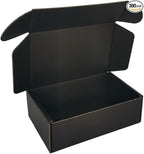 300 Pack 6x4x2'' Small Shipping Boxes, Corrugated Cardboard Mailers for Business, Black (CM642B-300)