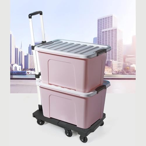 Heavy Duty Folding Hand Truck with 360° Rotating Wheels - Portable Trolley for Easy Luggage, Shopping & Cargo Transport - Space-Saving Design for Home & Travel Use