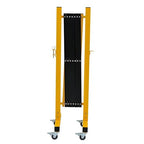 GYMTIME Expandable Metal Barricade, Portable Safety Traffic Barrier with Casters, Mobile Driveway Gate, Adjustable Security Fence, 11 Feet, Yellow and Black