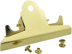 HAHIYO 3.94 Inches Metal Gold Clipboard Clips Butterfly-Shaped Clipboard Hardware Secure Grip Mountable Sturdy Springs with Rivets Document File Wood Plastic Clips Board for Office School Home, 3P