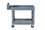 Rubbermaid Commercial Products BRUTE Heavy Duty 2-Shelf Utility/Service Cart, Large, Lipped Shelves, Ergonomic Handle, 750 lbs. Capacity, Black, for Warehouse/Garage/Cleaning/Maintenance/Stadiums