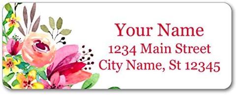 Personalized Return Address Labels - Beautiful Flowers - Self Adhesive Stickers (60-1020 Full Color Labels)
