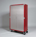 Heavy Duty Storage Solid Stainless Steel Cabinet with Lockable, Adjustable Shelf, Metal Garage Organizer (Red, 48" W x 18" D x 72" H)