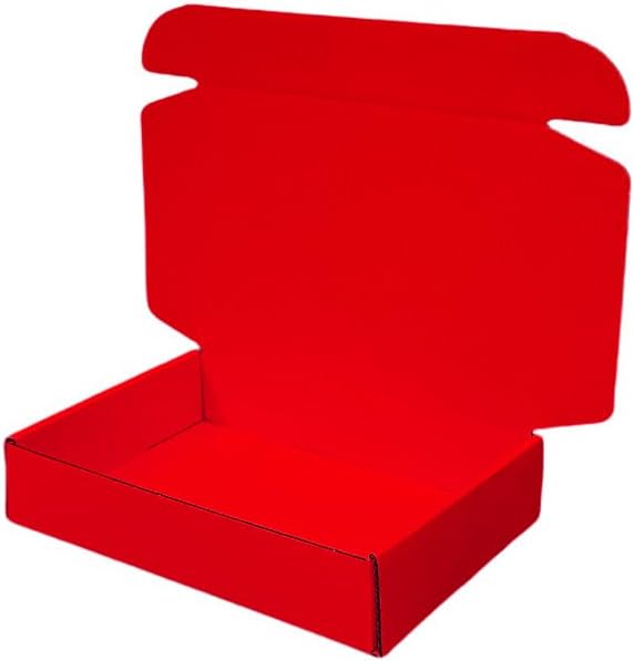 50 Pcs 11.8 x 8.5 x 2 inches Large Size Corrugated Cardboard Gift Boxes Recyclable Shipping Boxes for Packing Jewelry Ornament Gift Craft Packaging Supplier (Red, 11.8 x 8.5 x 2")