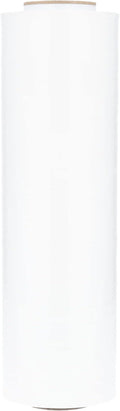 PSBM White Stretch Wrap, 1 Pack, 15 Inch x 1500 Feet, 80 Gauge, Plastic Cling Dark Color Hand Stretch Film Rolls for Packaging Moving Packing Pallets