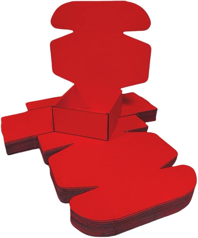 15 Pcs 6 x 6 x 3 inches Corrugated Cardboard Gift Boxes Recyclable Shipping Boxes for Mailing & Holidays, Wedding, Birthday, Gifts Packaging (Red, 6 x 6 x 3")