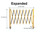 Trafford Industrial Expandable Metal Barricade, 11 Feet, Red and White, Mobile Safety Barrier Gate, Retractable Traffic Fence