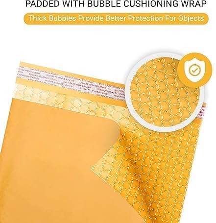 Kraft Bubble Mailers 8.5x14.5 inch #3 | Self Seal Padded Envelopes | Cushioned Bubble Mailer | Usable Size 8.5x13.5 | Lightweight mailing Shipping Bags | 200 Pack Bulk | Made in USA