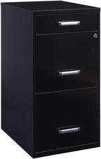 Scranton & Co Set of 2 18" D 3-Drawer Metal Filing Cabinet with Pencil Drawer