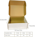 12x9x4 Shipping Boxes Set of 20, White Small Corrugated Cardboard Box, Mailer Box