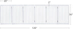 unipaws 120" Extra Wide Pet Gate, Free Standing Dog Gate for Doorways, Stairs, Foldable Gate & Room Divider, Wooden Puppy Playpen, Expandable Barrier for The House, Indoor Use (36" H, White)