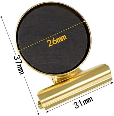 Strong Magnetic Clips, 20 Pack, 1-1/4 Inch, 31 mm, Gold, Refrigerator Magnet Clips, Medium Clip Magnets, Office Supplies, Photo Displays