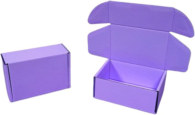 50 Pcs 4.3 x 3.1 x 2 inches Mini Size Corrugated Cardboard Gift Boxes Recyclable Shipping Boxes for Packing Jewelry Ornament Gift Craft Packaging Supplier (Lavender, 4.3 x 3.1 x 2")