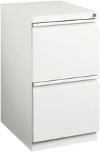 Pemberly Row 2 Drawers 27.75" Vertical White Metal Filing Cabinet Lockable Pre-Assembled Stationary Letter Size for Home, Office
