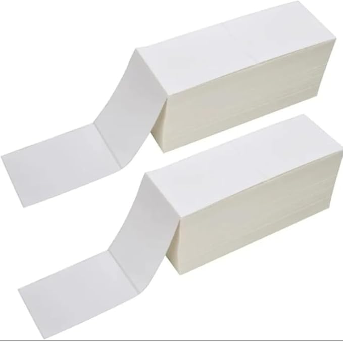 Sale4Less 2000 Fanfold 4 x 6 Direct Thermal Shipping Labels - Label Compatible DYMO Label writer Rollo & Zebra with Perforated line for Thermal Printers labels - Commercial Grade - Manufactured By UPS