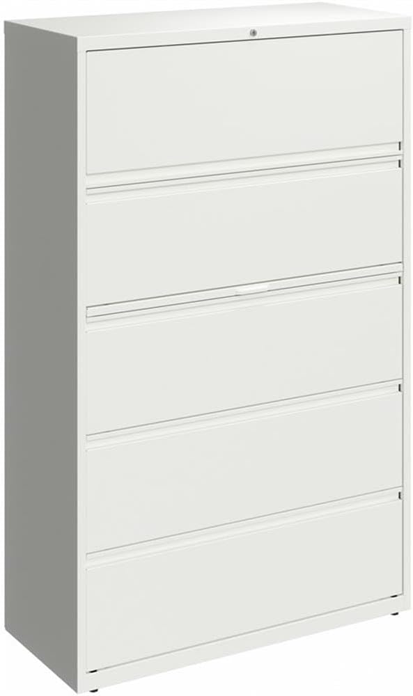 Pemberly Row 42-in Wide 5 Drawer Metal Lateral Filing Cabinet White