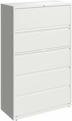 Pemberly Row 42-in Wide 5 Drawer Metal Lateral Filing Cabinet White