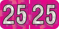 2025 Year Stickers, Doctor Stuff 2025 Chart Stickers, Holographic Fuchsia Colored, USA Made Year Labels for End Tab File Folders, 500 Labels per Roll, 1 Roll, 3/4" x 1-1/2"
