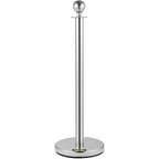 VEVOR Stanchion Post with Velvet Ropes, 6-Pack Crowd Control Stanchion with 3PCS 5FT Red Velvet Ropes, Stainless Steel Queue Barrier Line Divider with Ball Top for Events, Museums, Parties