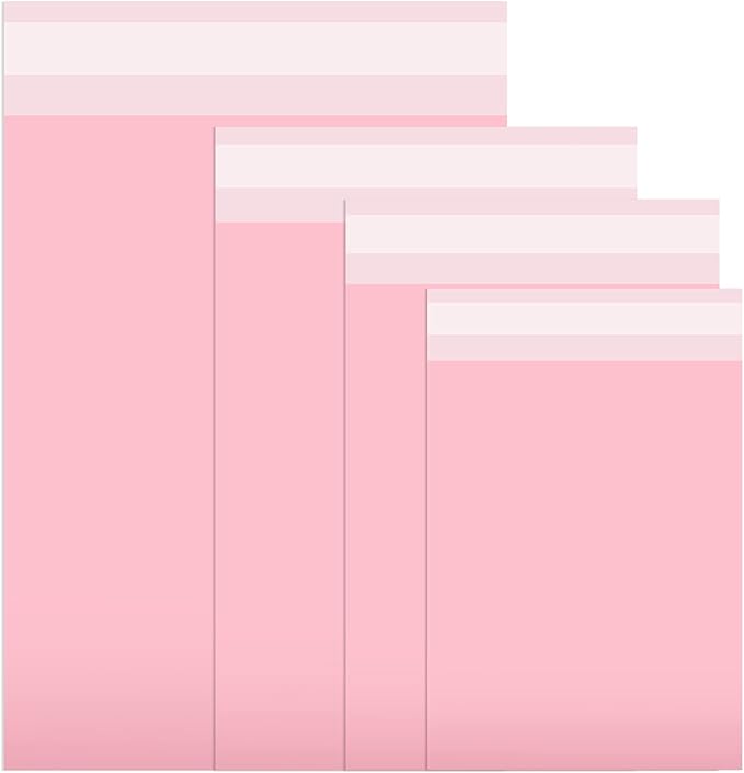 Outus 120 Pcs Poly Mailer Envelope 4 Sizes Shipping Bags Self Adhesive Clasp Envelope Self Adhesive Tear Proof Mailing Covers(8 x 12 In, 10 x 14 In, 13 x 18 In, 15 x 20 in,Pink)
