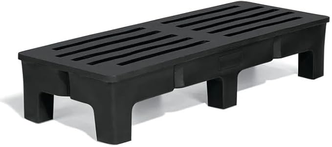 PolyMight Heavy-Duty Plastic Poly Dunnage Rack for Warehouses and Commercial Industrial Storage 60" x 22" x 12" with 1750 lb Capacity