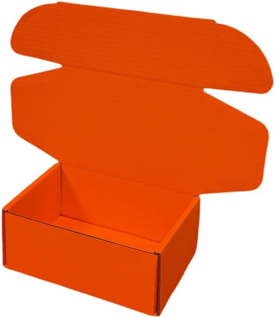 50 Pcs 4.3 x 3.1 x 2 inches Mini Size Corrugated Cardboard Gift Boxes Recyclable Shipping Boxes for Packing Jewelry Ornament Gift Craft Packaging Supplier (Orange Red, 4.3 x 3.1 x 2")