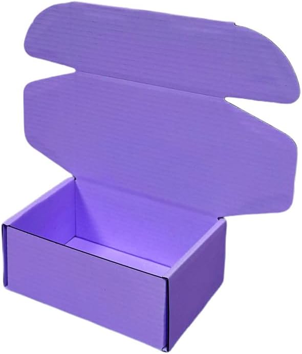 50 Pcs 4.3 x 3.1 x 2 inches Mini Size Corrugated Cardboard Gift Boxes Recyclable Shipping Boxes for Packing Jewelry Ornament Gift Craft Packaging Supplier (Lavender, 4.3 x 3.1 x 2")