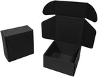 15 Pcs 6 x 6 x 3 inches Corrugated Cardboard Gift Boxes Recyclable Shipping Boxes for Mailing & Holidays, Wedding, Birthday, Gifts Packaging (Black, 6 x 6 x 3")