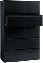 Pemberly Row 42-in Wide Metal 5 Drawer Lateral Filing Cabinet Black