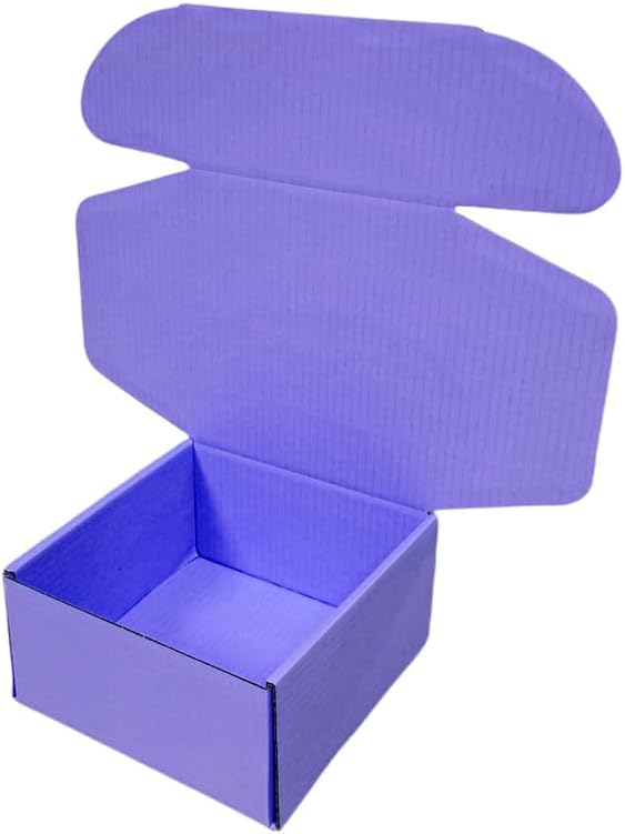 15 Pcs 6 x 6 x 3 inches Corrugated Cardboard Gift Boxes Recyclable Shipping Boxes for Mailing & Holidays, Wedding, Birthday, Gifts Packaging (Lavender, 6 x 6 x 3")