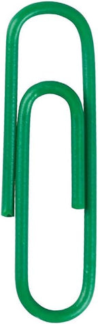 JAM PAPER Colorful Standard Paper Clips - Regular 1 Inch - Green Paperclips - 100/Pack