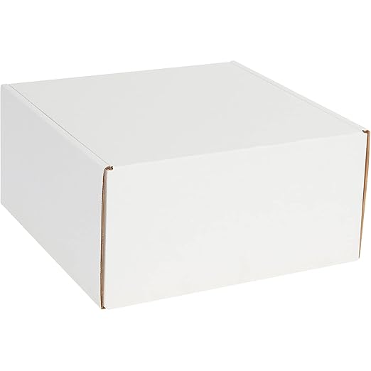 BOX USA 12" Deluxe Shipping Boxes 12"L x 12"W x 6"H, 50-Pack - White Box Mailers for Packaging, Storage, Gifts or Bulk Business Orders