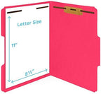 50 Assorted Color Fastener File Folders - 1/3 Cut Reinforced Tab - Durable 2 Prongs Bonded Fastener Designed to Organize Standard Medical Files, Law Client Files, Office Reports - Letter Size