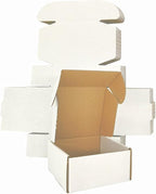 50 Pack Small Shipping Box, 4x4x2'',Corrugated Mailer,Wonfer Cardboard Box, White