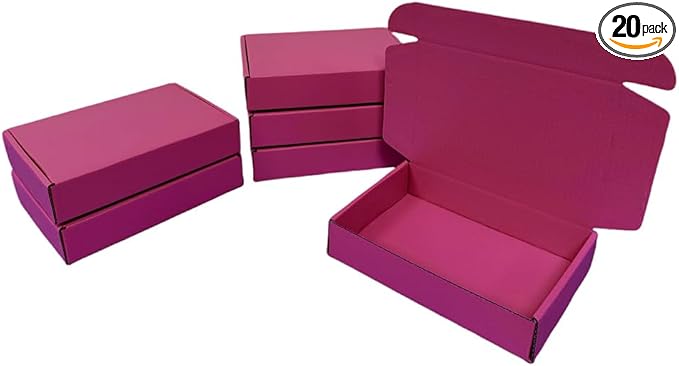 20 Pcs 14.2 x 10.2 x 2.4 inches Larger Size Shipping Boxes for Small Business Cardboard Corrugated Mailer Boxes for Shipping Packaging Holidays Craft Gifts Giving Products (Cranberry)