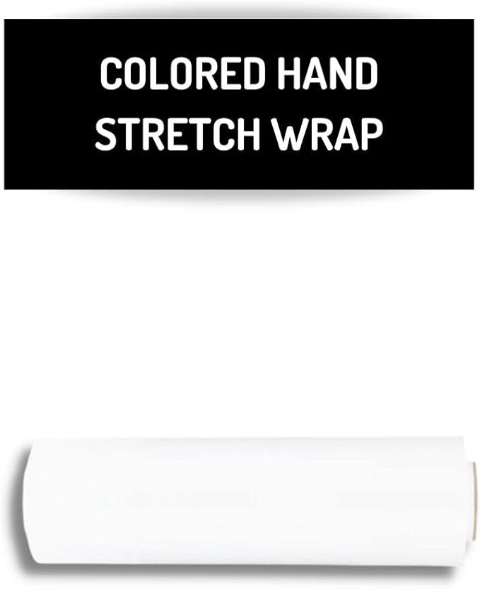 PSBM White Stretch Wrap, 1 Pack, 15 Inch x 1500 Feet, 80 Gauge, Plastic Cling Dark Color Hand Stretch Film Rolls for Packaging Moving Packing Pallets